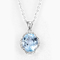 colgante de plata 10m m Topaz Birthstone Necklace azul suizo de la piedra preciosa 2.75g 925