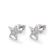 Pendientes 1.37g Sterling Silver Pentagram Earrings del perno prisionero de la estrella de la circona cúbica de los pares