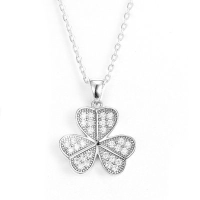 Collar de 925 de plata esterlina con forma de hoja de colgante PVD con chapa de colgante de Tiffany