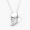 Circona cúbica de Telesthesia Sterling Silver Double Heart Necklace