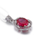 collar pendiente de la perla de Prada de la piedra preciosa de plata 2.21g 925 con Ruby Pendant