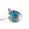 el collar pendiente de la piedra preciosa de plata 2.05g 925 encanta el zafiro azul oval