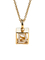 cubo de Diamond Necklace A-Z Initials 3D del oro amarillo de 0.03ct 18K