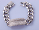 Pulsera de plata Tiffany Charm Sterling Silver Bracelet del 17cm 925 para hombre CZ