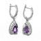 amatista de 3.3g 925 Sterling Silver Gemstone Earrings Purple