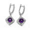 amatista de 3.3g 925 Sterling Silver Gemstone Earrings Purple