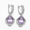Pendientes del descenso de la amatista de Sterling Silver Gemstone Earrings 2.6g de la púrpura 925