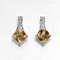 El rodio de los pendientes del OEM 925 Sterling Silver Gemstone Earrings Citrine plateó