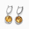El rodio de los pendientes del OEM 925 Sterling Silver Gemstone Earrings Citrine plateó
