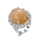Forma oval de plata del huevo de los anillos 3.2g de la piedra preciosa de Buff Stone 925 para mujer