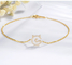 18K oro Diamond Bracelet Womens Kitten Nameplate 0.11ct para el compromiso