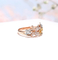Rose Gold boda Ring Butterfly Diamond 0.24ct de 18 quilates CONTRA claridad