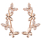 Corte brillante de la ronda de Diamond Earrings 0.22ct del oro de la mariposa 18K para las mujeres