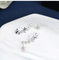 Pendientes de plata blancos modificados para requisitos particulares del perno prisionero de la pluma de Diamond Earrings 0.38ct del oro 18k
