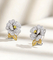 oro blanco Diamond Earrings de 0.33ct Camellia Flower Earrings Ladies 18k