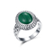 925 anillos de compromiso ovales para mujer de la malaquita de la forma del huevo de los anillos de plata de la piedra preciosa