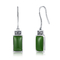 Cabochon 925 jade del verde del rectángulo de Sterling Silver Gemstone Earrings 7x12m m