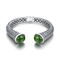 La perla de Sterling Silver Bangles 10x12m m de los cristales 925 de las piedras forma el jade verde