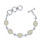 Lucky Stone 925 Sterling Silver Gemstone Bracelet 10x10m m Jade Bead Bracelet blanca