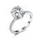 925 la ronda de Sterling Silver Diamond Engagement Rings 6.0m m formó estilo noble