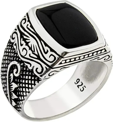 anillos de plata de 5.0g 925 CZ, hombres de 6.0m m Sterling Silver Faith Ring For