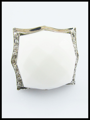 925 Anillos de plata de plata esterlina de forma irregular de ágata blanca para mujeres Anillos de plata esterlina con piedras