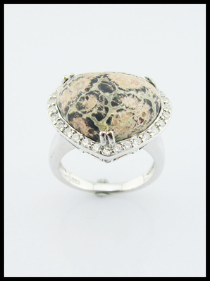 Anillos de piedra preciosa de plata 925 con piedra principal de 20-30 mm Anillos grabados de plata esterlina Anillo de corazón de plata esterlina
