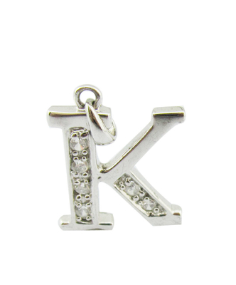 Collar de alfabeto en plata 925 con piedras de zircón