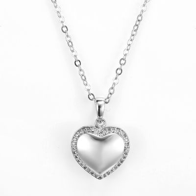 colgante pendiente de plata del corazón de día de San Valentín del rodio de 3.15g 925 CZ