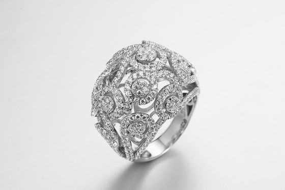 anillos de compromiso ovales AAA de la circona cúbica 8.35g anillo del solitario de la CZ de 1,5 quilates