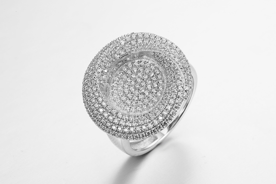 6.8g de plata esterlina anillo de círculo abierto disco Tffany anillo de círculos entrelazados