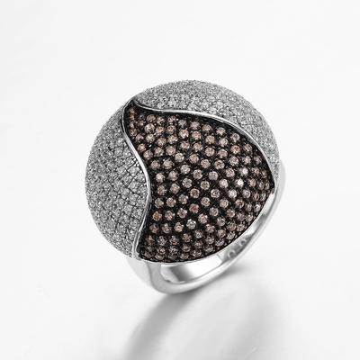 El AAA califica 925 el sistema de plata de los anillos 9.8g Sterling Silver Round Cut Engagement de la CZ