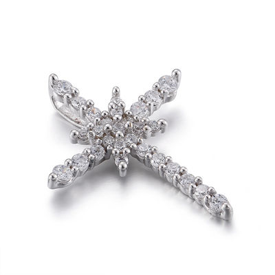 St para hombre Benedict Medal Pendant del colgante de la circona cúbica del oro blanco de 2.5m m